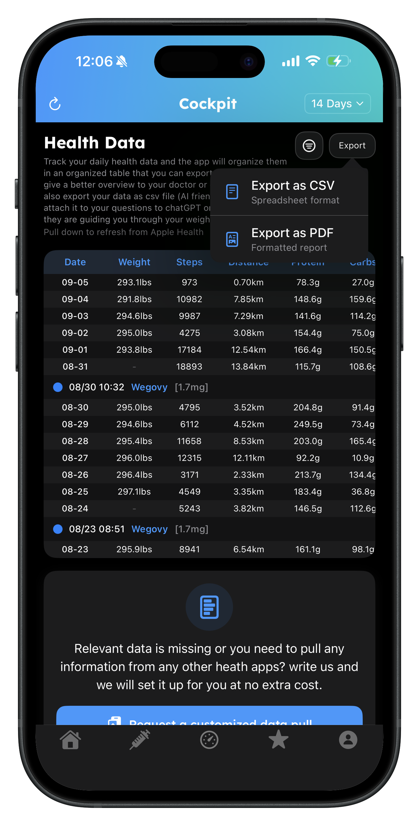 Jabby Health Data Sync